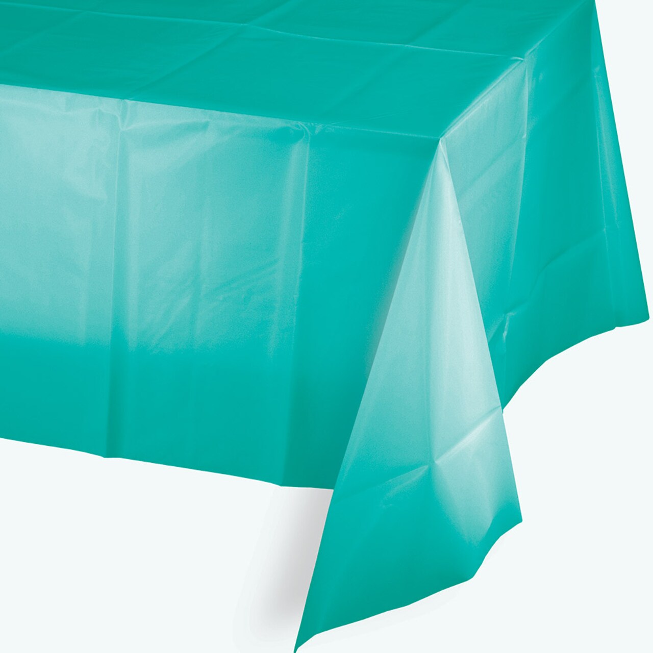 Party Central Club Pack of 12 Teal Blue Solid Rectangular Disposable Plastic Banquet Party Table Covers 108"